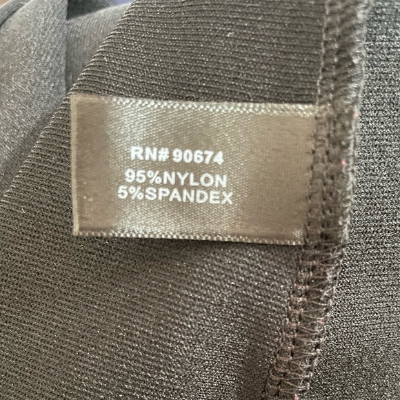 Boston Proper Three Quarter Sleeve Cold Shoulder Black and White Trim Top - Picture 5 of 7